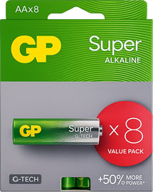 GP 8 סוללות סופר אלקליין 1.5V AA GP תוצרת GP