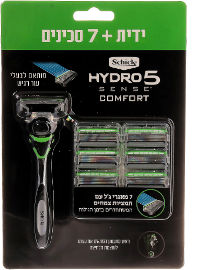 שיק היידרו 5 סנס מכשיר גילוח רב פעמי לעור רגיש + סכינים
