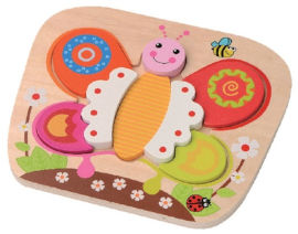 Pit Toys פאזל הרכבה מעץ - פרפר