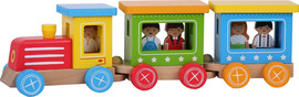 Pit Toys רכבת נוסעים 15 חלקים מעץ מלא