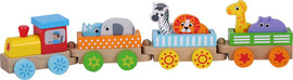 Pit Toys רכבת ספארי חיות 16 חלקים מעץ מלא