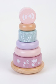 Pit Toys מגדל השחלה טבעות פסטל מעץ Pit Toys