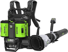 EGO מפוח גב נטען 56V מנוע ללא פחמים Brushless עם התקן לשתי סוללות + 2 סוללות 10Ah +מטען מהיר