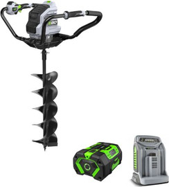 EGO ראש מנוע למקדח אדמה 56V Brushless + מקדח בקוטר 20 ס"מ + מוט מאריך 50 ס"מ + סוללה 6.0Ah + מטען מהיר