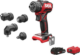 SKIL מקדחה/מברגה נטענת רוטטת 13 מ"מ 20V Brushless 60Nm עם ראשים מתחלפים  + סוללה 2.0Ah +מטען