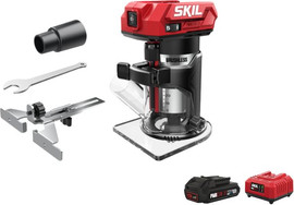SKIL טרימר (כרסם) Brushless 20V עם קולט קולט "1/4 וקולטים 6/8 מ"מ + סוללה 2.0Ah+ מטען