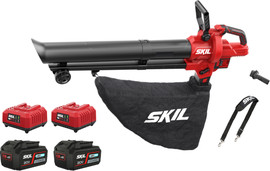 SKIL מפוח / שואב עלים חשמלי נטען 40V(2x20V) Brushless XP עם שק איסוף 45 ליטר + 2 סוללות 4.0Ah + שני מטענים