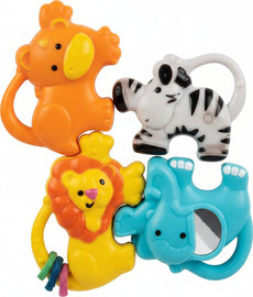 winfun סט 4 פאזלים ורעשנים חיות הגונגל WinFun