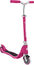 Globber קורקינט לילדים ונוער פלואו FLOW 125 אורות בגלגלים ומשטח מחוזק תלת שכבתי - ורוד RUBY