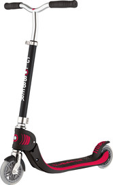 Globber FLOW FOLDABLE 125 קורקינט מתקפל לילדים ונוער פלואו עם משטח רחב יותר וכידון משופר - שחור/אדום