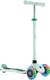Globber קורקינט לילדים פרימו לייטס Primo Lights אורות בגלגלים, נעילת היגוי וידית בגובה משתנה - מנטה