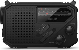 PHILIPS רדיו חירום כולל פנס סוללת גיבוי ופאנל סולארי PHILIPS TAR160900
