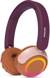 PHILIPS אוזניות ילדים אלחוטיות PHILIPS ON EAR USB-C עד 45 שעות בחרו צבע בורדו