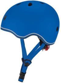 Globber קסדה לפעוטות עם מנגנון התאמה לראש, תאורת LED אחורית, ופתחי אוורור - כחול