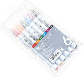 ZIG ZIG clear real brush - טוש מכחול צבעי מים 6 גוונים
