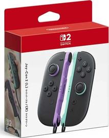 NINTENDO בקרי משחק Nintendo Joy-Con 2 (L/R) ל-Switch 2 בצבע סגול/ירוק כולל רצועות