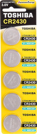 TOSHIBA מארז 5 סוללות ליתיום Toshiba CR2430 3V 300mAh