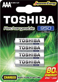TOSHIBA רביעיית סוללות נטענות TOSHIBA AAA טושיבה TNH-03GAE BP-4C