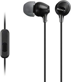 SONY אוזניות תוך-אוזן עם מיקרופון Sony MDR-EX15APB - צבע שחור