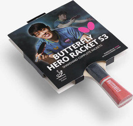 BUTTERFLY מחבט טנ"ש בטרפליי Butterfly HERO Racket - S3 Qiu