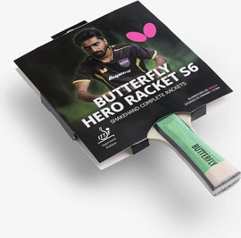 BUTTERFLY מחבט טנ"ש בטרפליי Butterfly HERO Racket - S6 Gnanasekaran