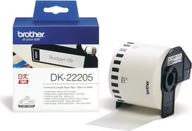 BROTHER מדבקות מקוריות BROTHER DK-22205 (סרט רציף גודל תווית 62 מ"מ30.48X מטר)