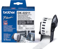 BROTHER מדבקות מקוריות רציף-ויניל-לבן 29 מ"מ אורך 15.24 BROTHER DK-22211