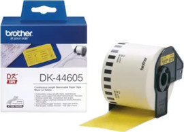 BROTHER גליל מדבקות מקורי DK44605 רוחב 62 מ"מ כיתוב שחור רקע צהוב