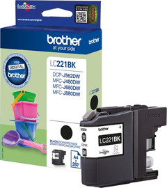 BROTHER ראש דיו שחור מקורי Brother LC221BK (260 דפים)