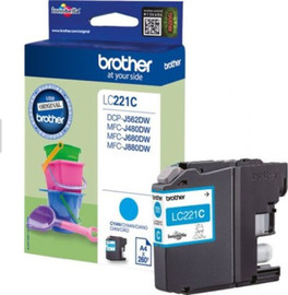 BROTHER ראש דיו כחול מקורי Brother LC221C (260 דפים)