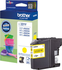 BROTHER ראש דיו צהוב מקורי Brother LC221Y (260 דפים)