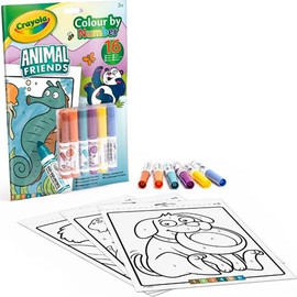 Crayola קריולה מיני קידס חוברת 16 דפי צביעה לפי מספרים - חיות - Crayola
