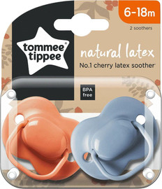 טומי טיפי זוג מוצצים 6-18 חודשים Tommee Tippee Natural Latex