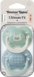 טומי טיפי זוג מוצצים 0-6 חודשים Tommee Tippee Ultimate Fit