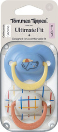 טומי טיפי זוג מוצצים 6-18 חודשים Tommee Tippee Ultimate Fit