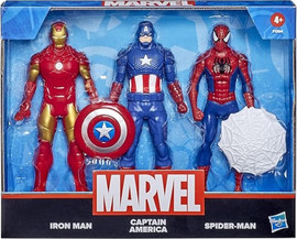 Hasbro שלישיית דמויות אקשן 15 סמ – איירון מן, קפטן אמריקה וספיידרמן