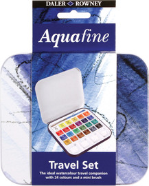 Daler Rowney סט צבעי מים 24 טבליות +מכחול AQUAFINE (1)