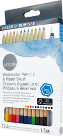 Daler Rowney simply סט 12 עפרונות אקוורל עם מכחול