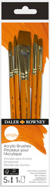 Daler Rowney SIMPLY סט 5 מכחולי גולדן טקלון שיער סינטטי באריזת נרתיק