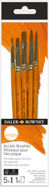 Daler Rowney SIMPLY סט 5 מכחולי גולדן טקלון שיער סינטטי באריזת נרתיק