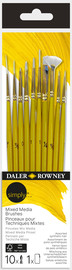 Daler Rowney SIMPLY סט 10 מכחולי מיקס מדיה מידות קטנות בנרתיק
