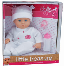 DOLLS WORLD בובת תינוקת אוצר קטן לבן