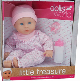 DOLLS WORLD בובת תינוקת אוצר קטן ורוד