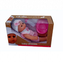 DOLLS WORLD בובת תינוקת שותה עם סיר לילה