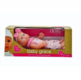 DOLLS WORLD בובת תינוקת גרייס לאמבטיה