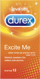 דורקס EXCITE ME קונדומים עם נקודות חספוס לגירוי מוגבר