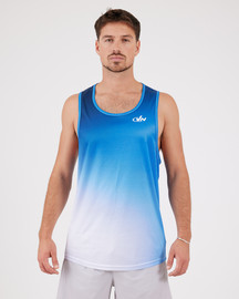 VN VN Racer Tank - גופיית ריצה לגבר בצבע ערפל כחול - כחול