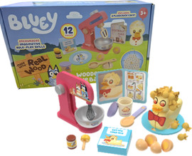 Bluey בלואי Bluey סט אפייה + עוגת ברווז מעץ 12 חלקים