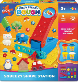 Ready Steady Dough ערכת משחק ויצירה בבצק לילדים - לחצן צורות 13 חלקים + 4 מיכלי בצק