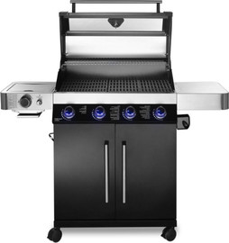 Grillstream גריל גז 4 מבערים משולב פחמים + כירת צד Grillstream גרילסטרים GSGourmet 4B שחור